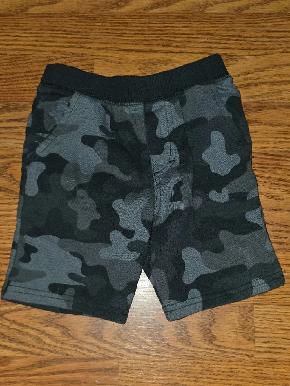 Calvin Klein Neon Green Tee with Black & Camo Accent Shorts